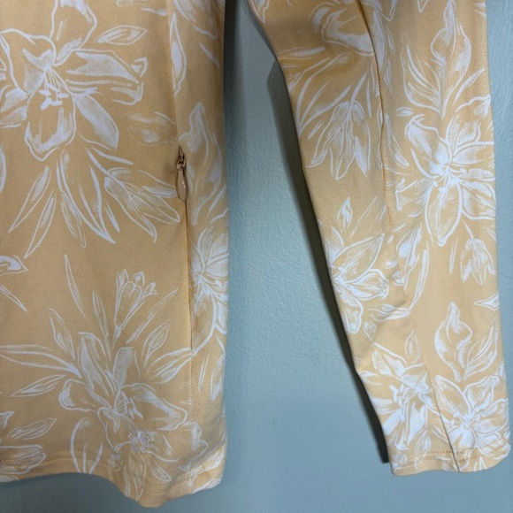 Hang Ten Sunray LS Sun Tee Floral Swim Shirt Rash Guard-Yellow/White-Women Small - Picture 3 of 7